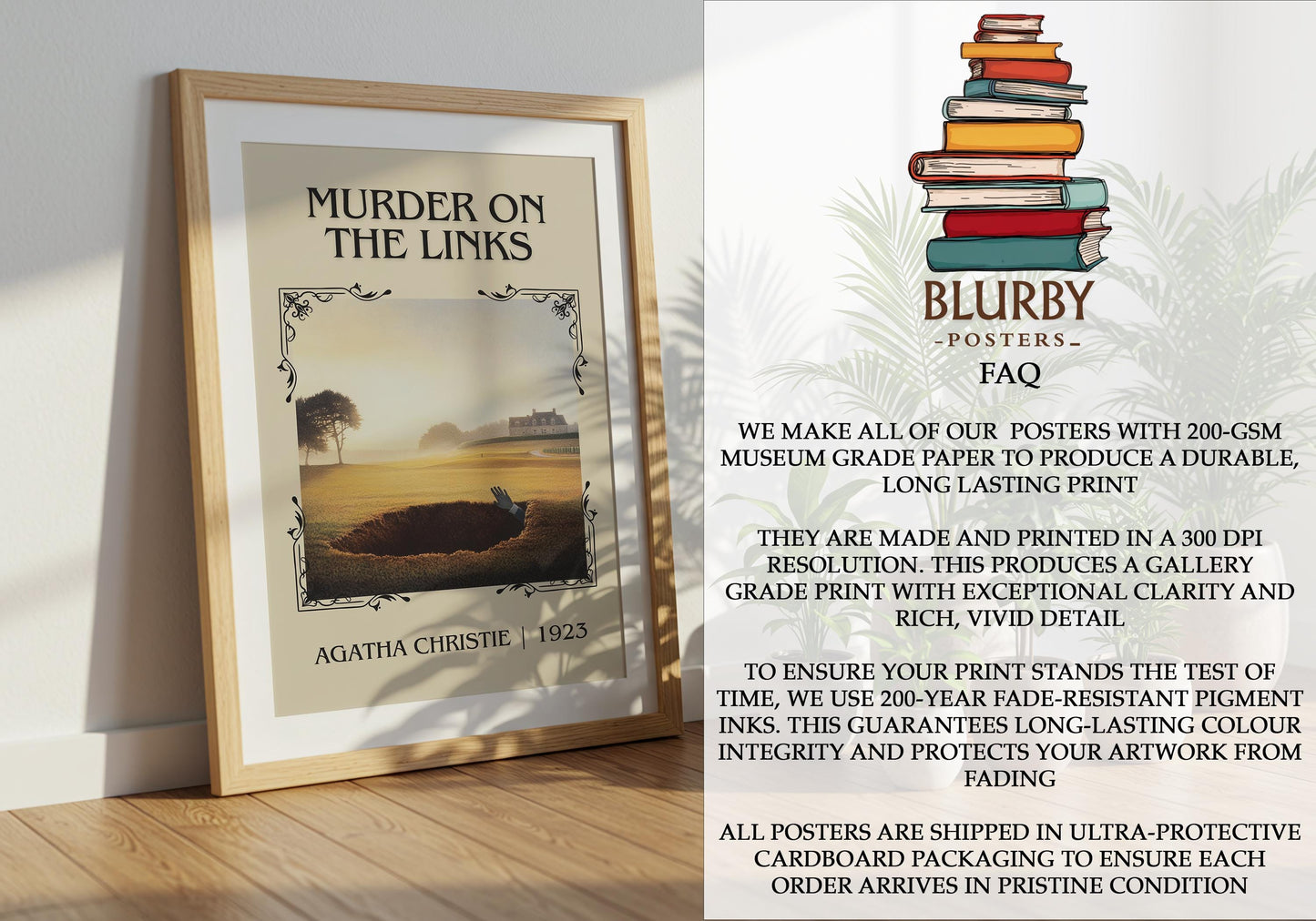 Murder On The Links by Agatha Christie | Descriptive Book Poster | Minimalist