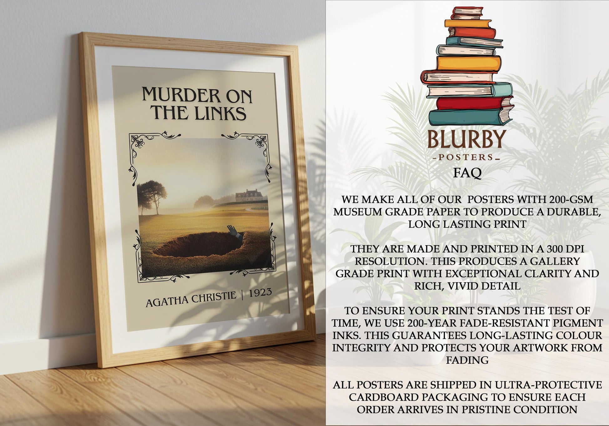 Murder On The Links by Agatha Christie | Descriptive Book Poster | Minimalist