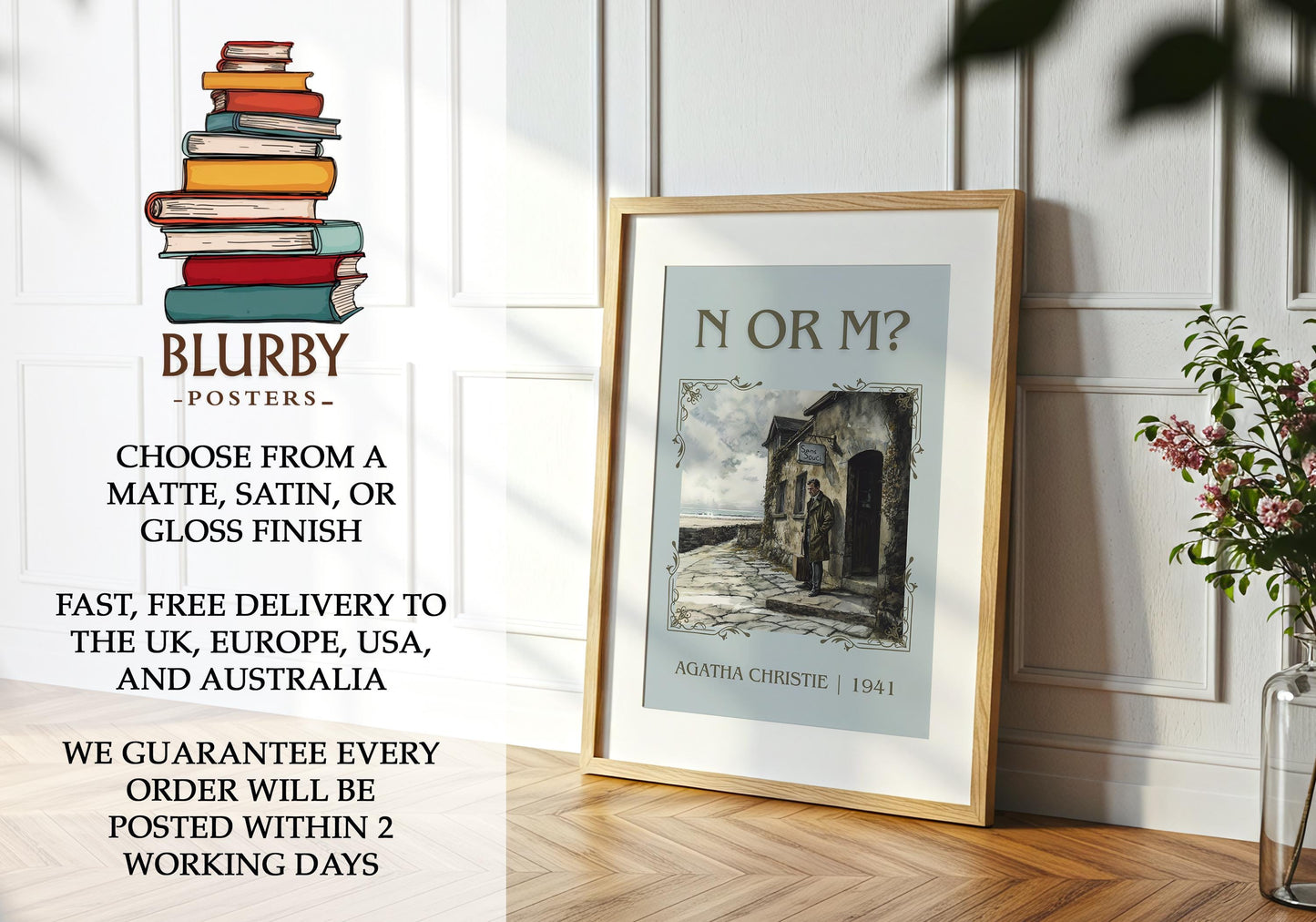 N Or M? by Agatha Christie | Descriptive Book Poster | Minimalist