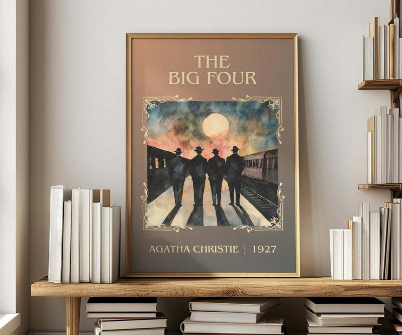 The Big Four classic book art print in frame leaning in hallway – mystery wall art