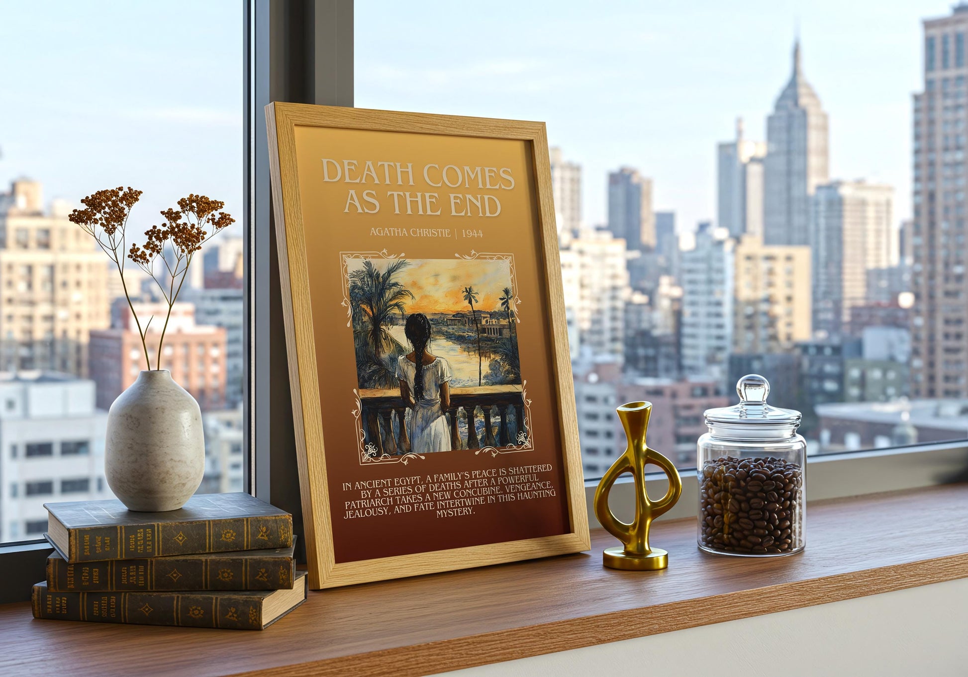 Death Comes At The End by Agatha Christie | Descriptive Book Poster | Blurby