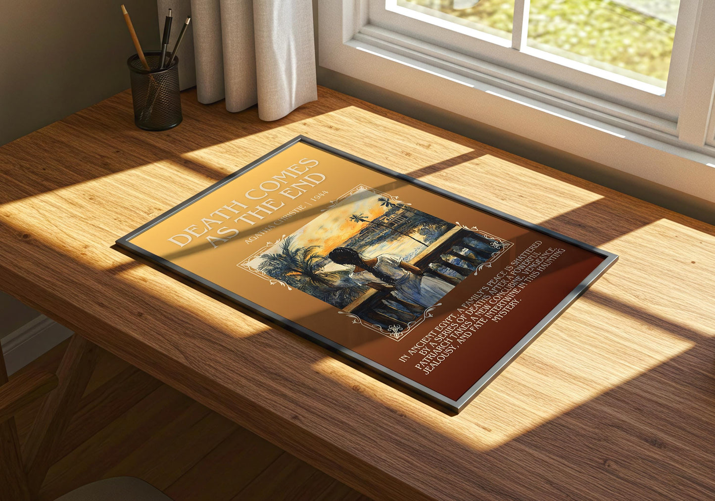 Death Comes At The End by Agatha Christie | Descriptive Book Poster | Blurby