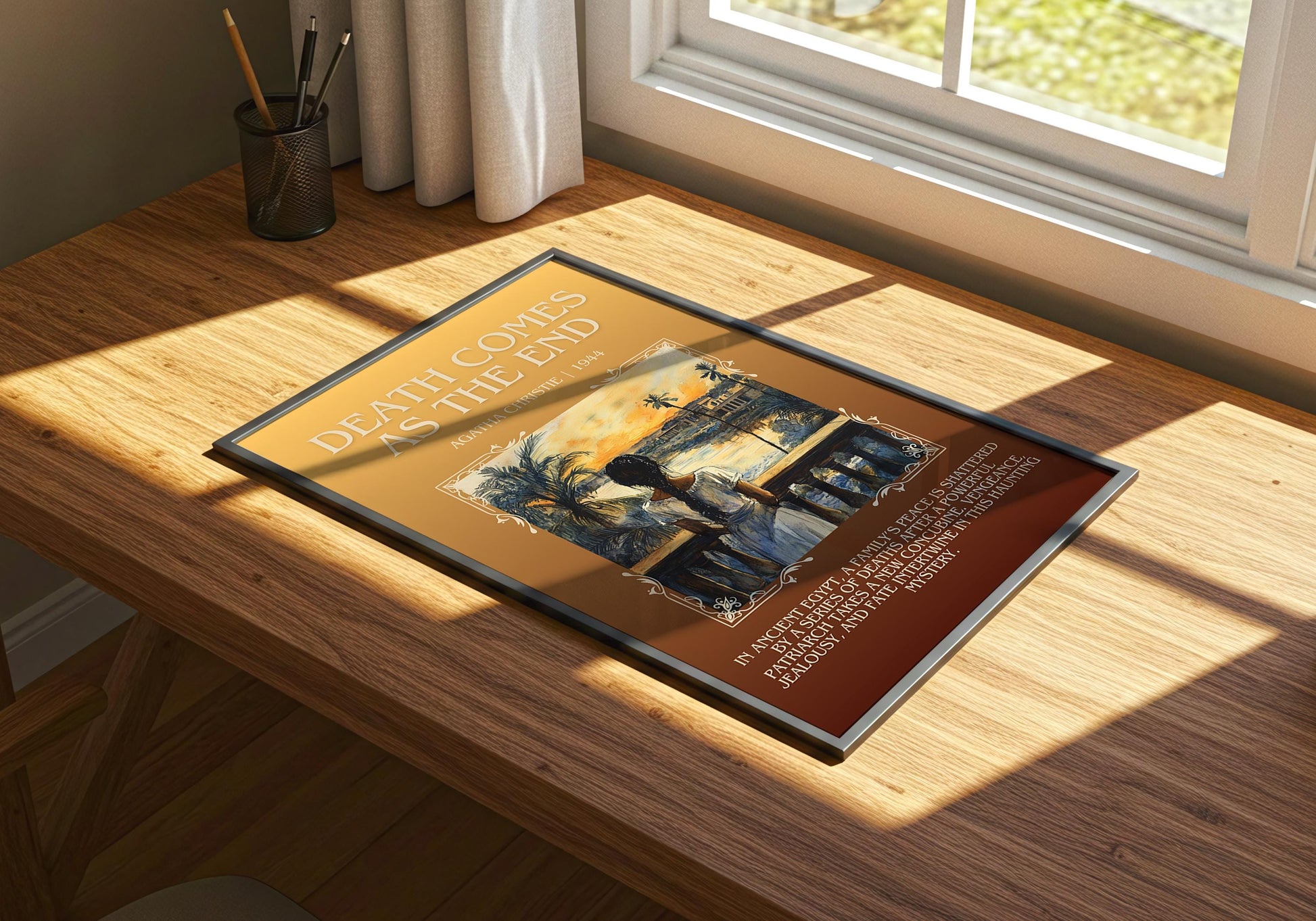 Death Comes At The End by Agatha Christie | Descriptive Book Poster | Blurby