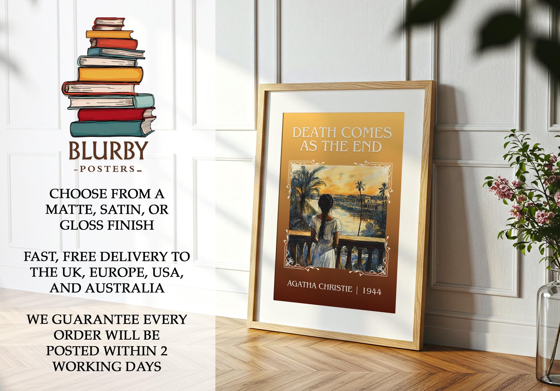 Death Comes At The End by Agatha Christie | Descriptive Book Poster | Minimalist