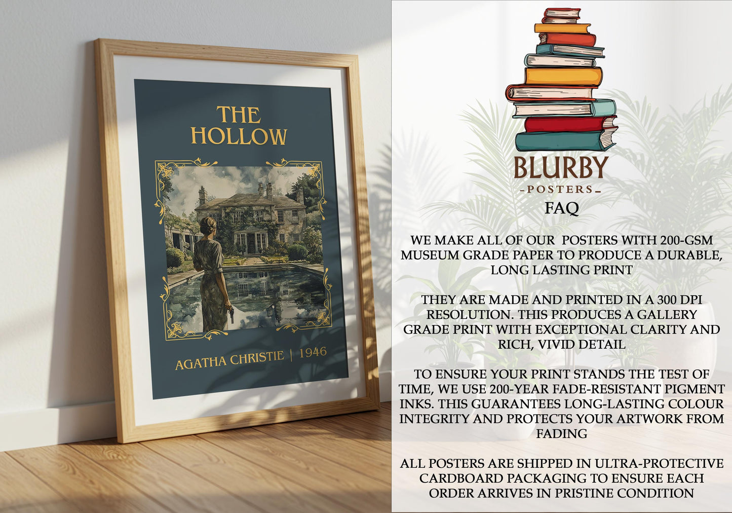 The Hollow by Agatha Christie | Descriptive Book Poster | Minimalist