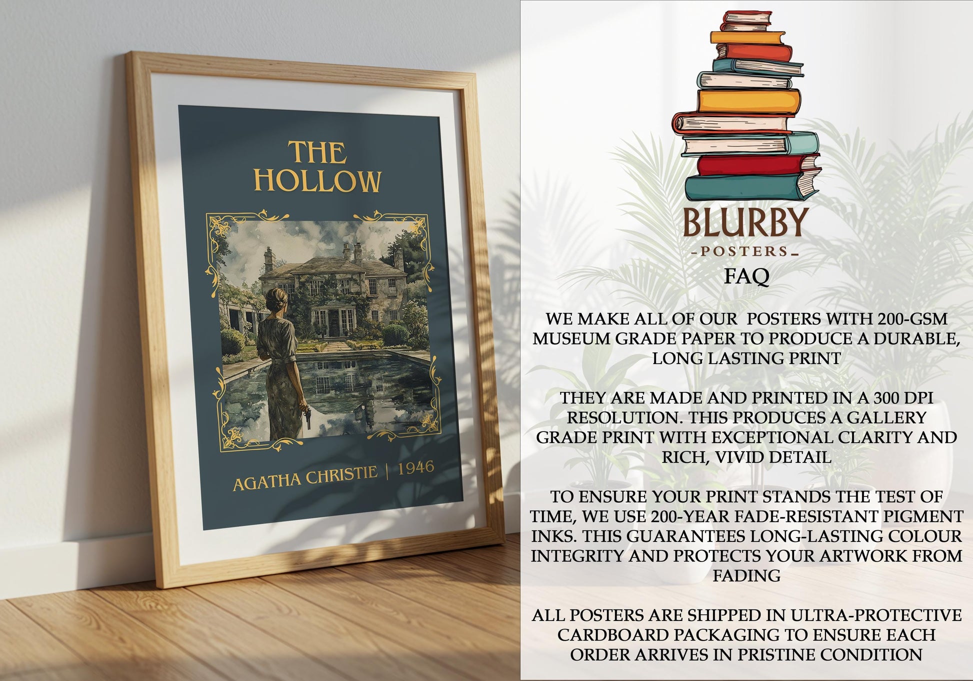 The Hollow by Agatha Christie | Descriptive Book Poster | Minimalist