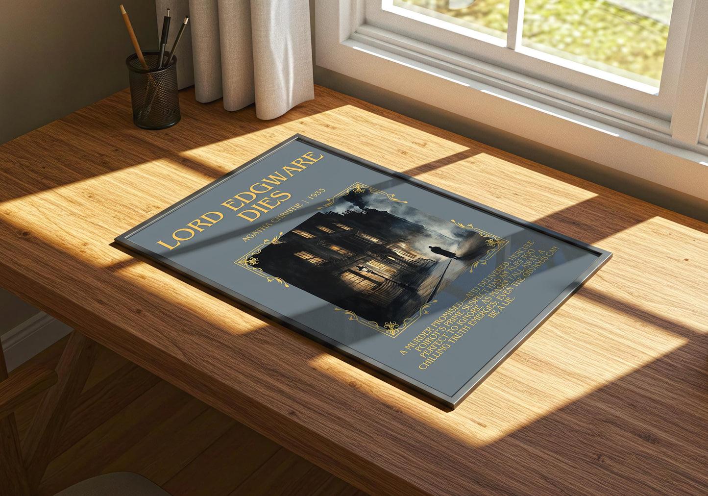 Lord Edgware Dies by Agatha Christie | Descriptive Book Poster | Blurby