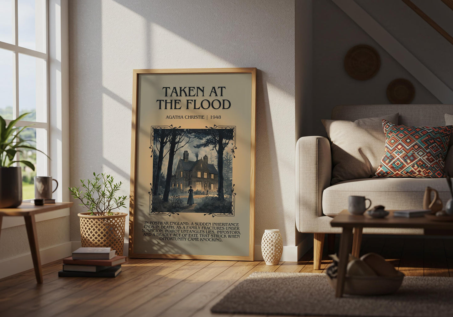 Taken At The Flood by Agatha Christie | Descriptive Book Poster | Blurby