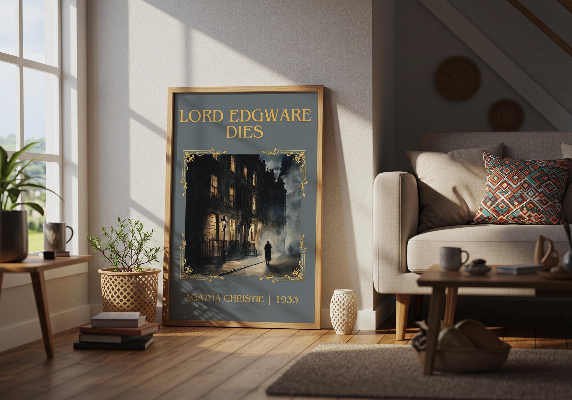 Lord Edgware Dies by Agatha Christie | Descriptive Book Poster | Minimalist