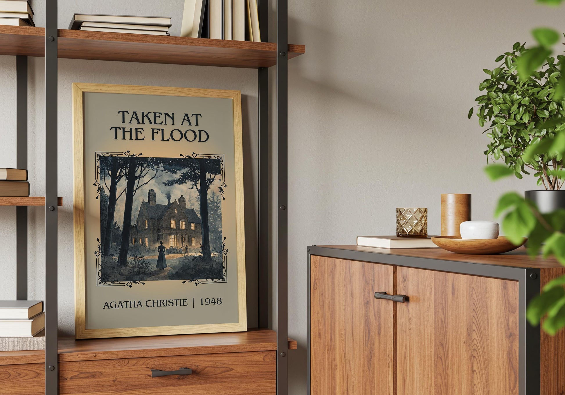 Taken At The Flood by Agatha Christie | Descriptive Book Poster | Minimalist