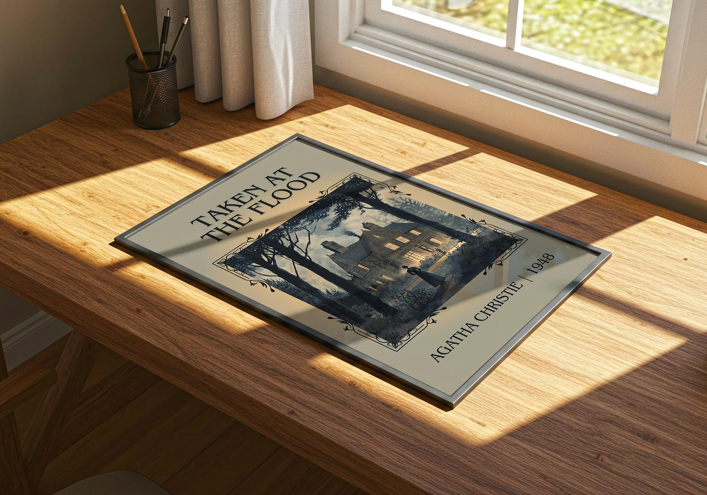 Taken At The Flood by Agatha Christie | Descriptive Book Poster | Minimalist