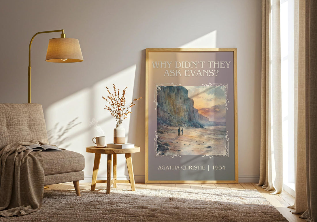 Why Didn't They Ask Evans? classic book art print paper finish options – matte satin gloss (mockup)