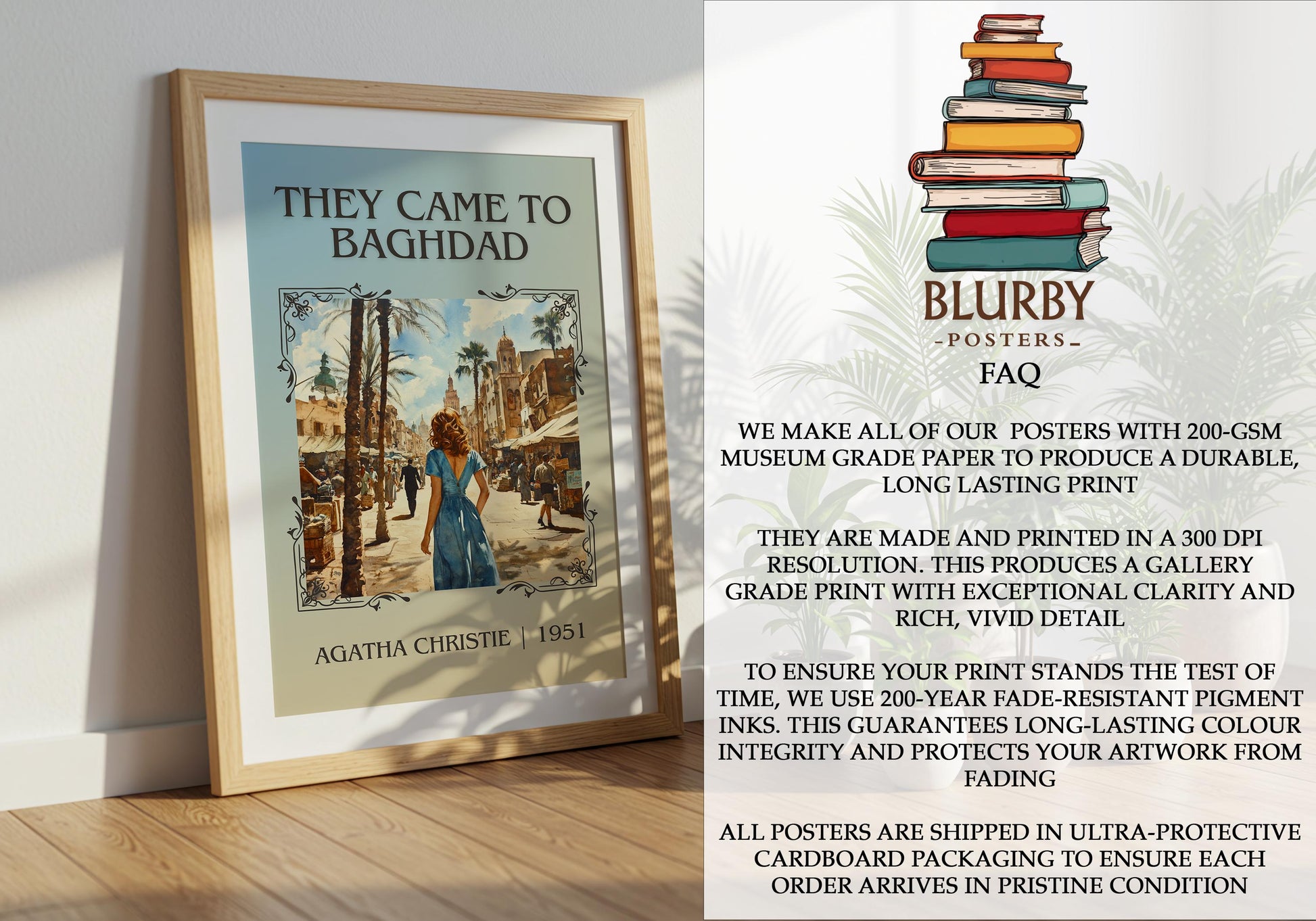 They Came To Baghdad by Agatha Christie | Descriptive Book Poster | Minimalist