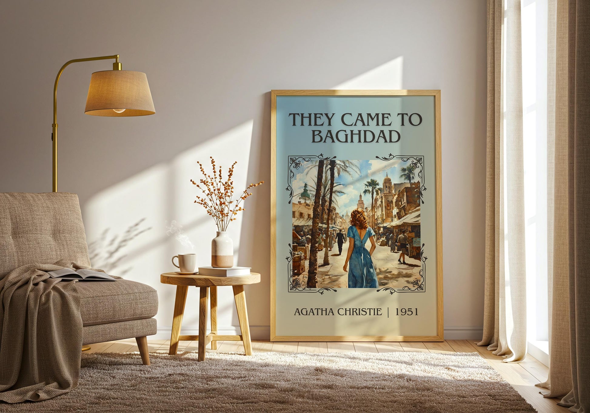 They Came To Baghdad by Agatha Christie | Descriptive Book Poster | Minimalist