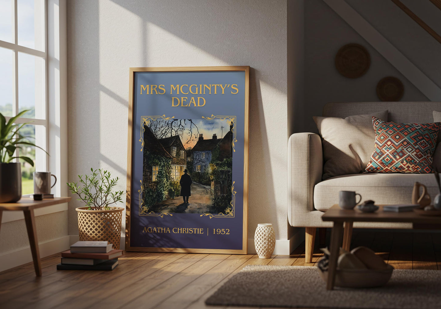 Mrs McGinty's Dead by Agatha Christie | Descriptive Book Poster | Minimalist