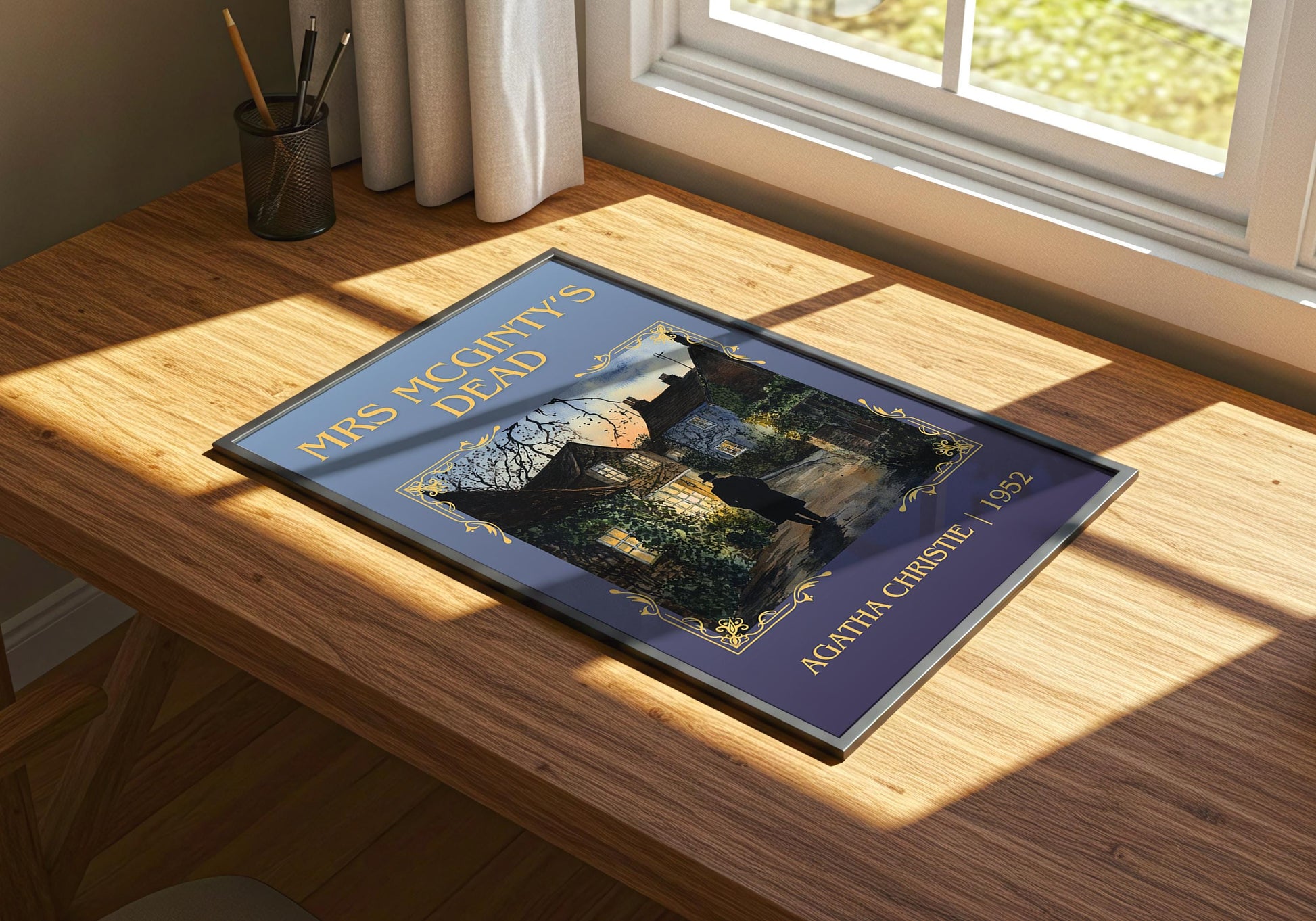 Mrs McGinty's Dead by Agatha Christie | Descriptive Book Poster | Minimalist