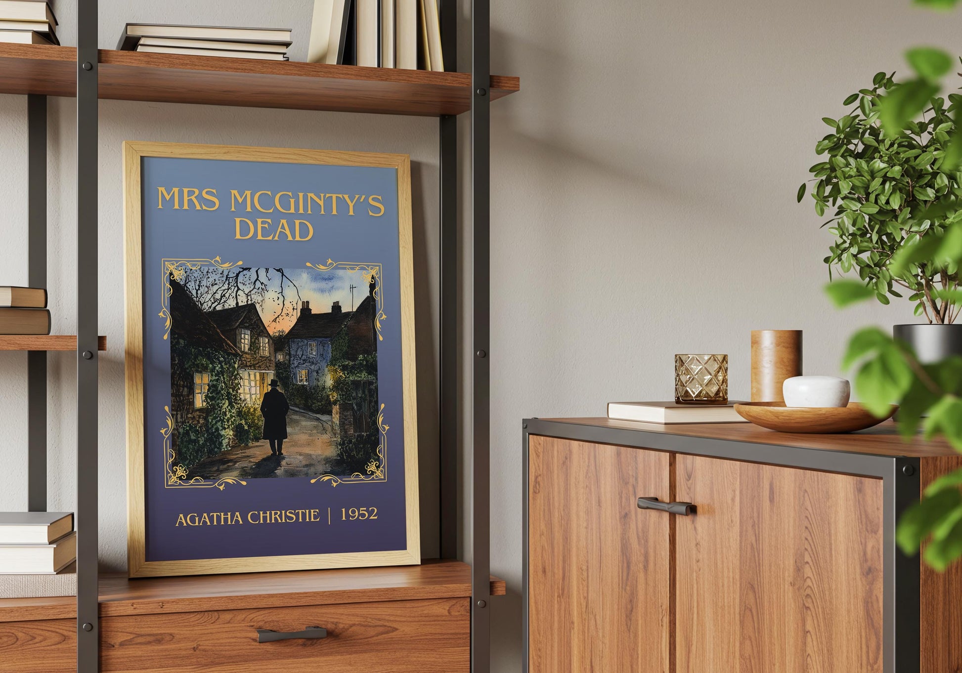 Mrs McGinty's Dead by Agatha Christie | Descriptive Book Poster | Minimalist
