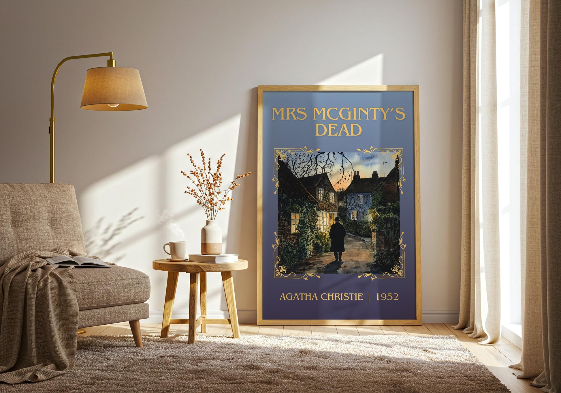 Mrs McGinty's Dead by Agatha Christie | Descriptive Book Poster | Minimalist
