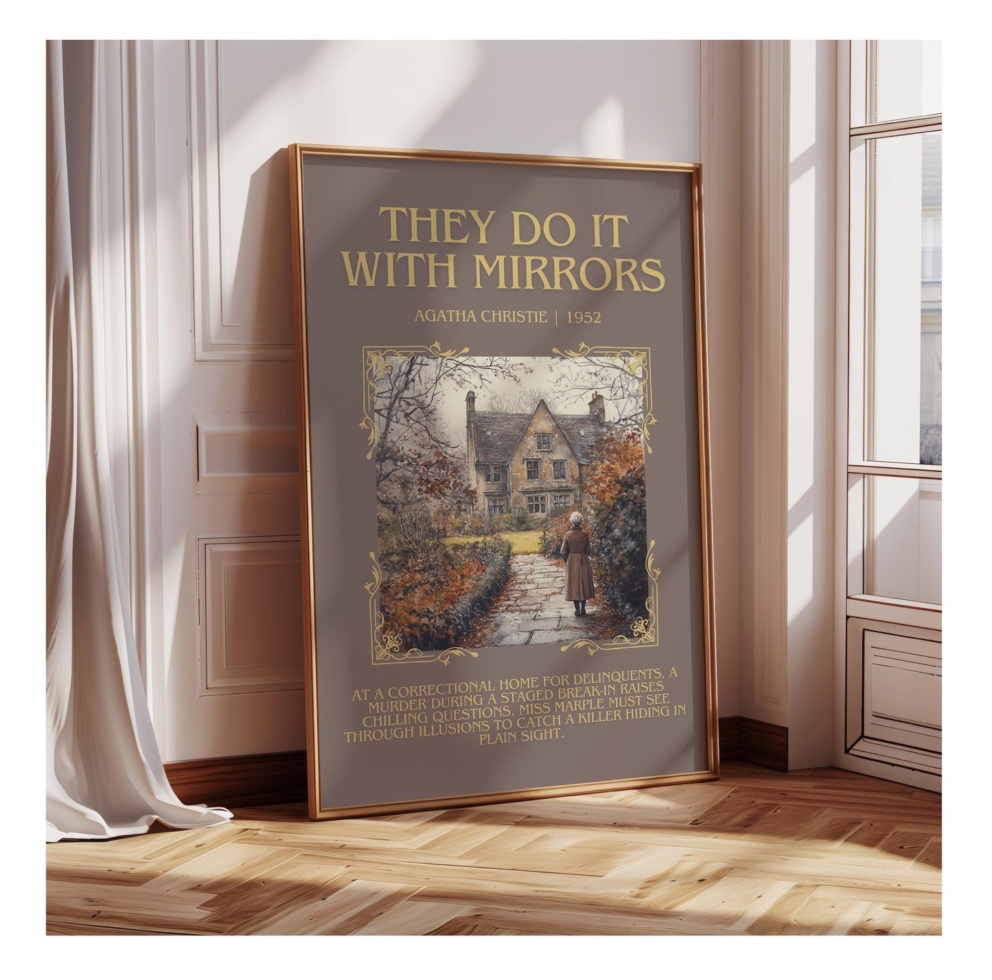 They Do It With Mirrors by Agatha Christie | Descriptive Book Poster | Blurby