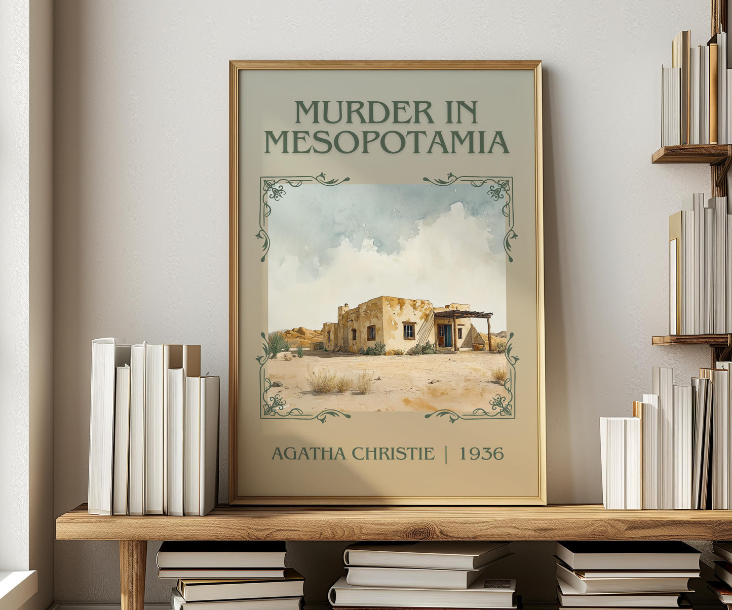 Murder In Mesopotamia by Agatha Christie | Descriptive Book Poster | Minimalist