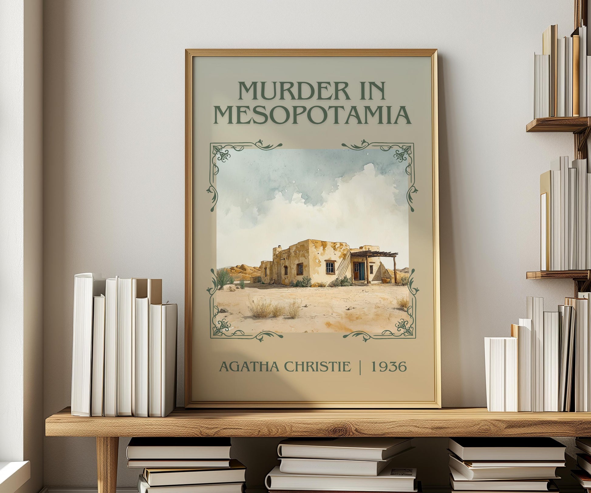Murder In Mesopotamia by Agatha Christie | Descriptive Book Poster | Minimalist