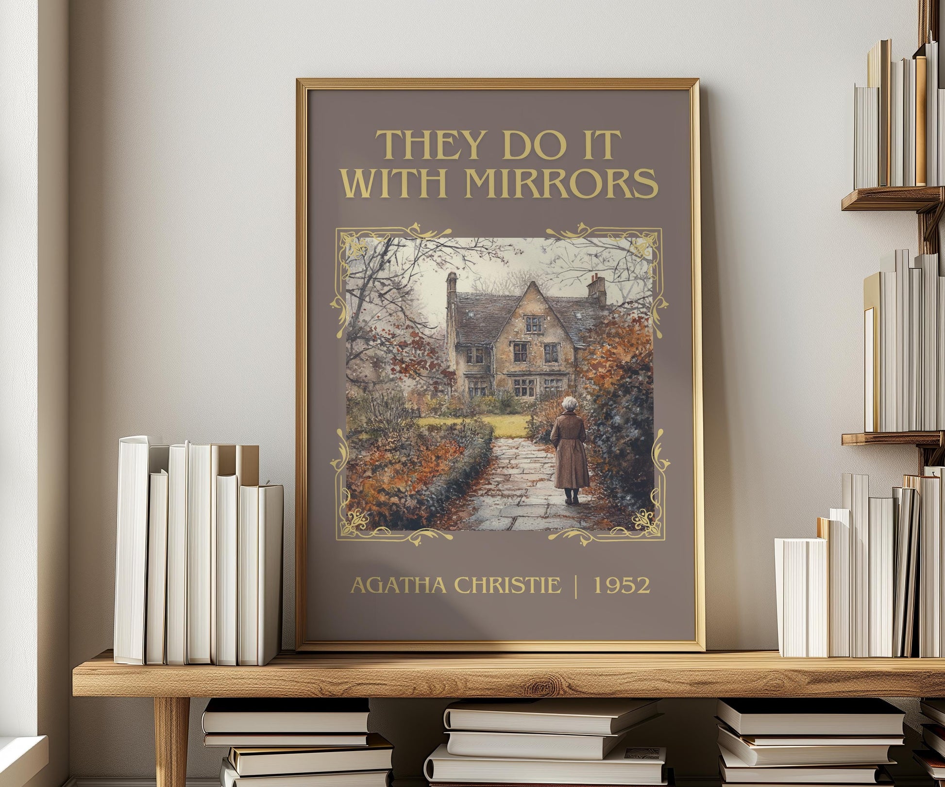 They Do It With Mirrors by Agatha Christie | Descriptive Book Poster | Minimalist