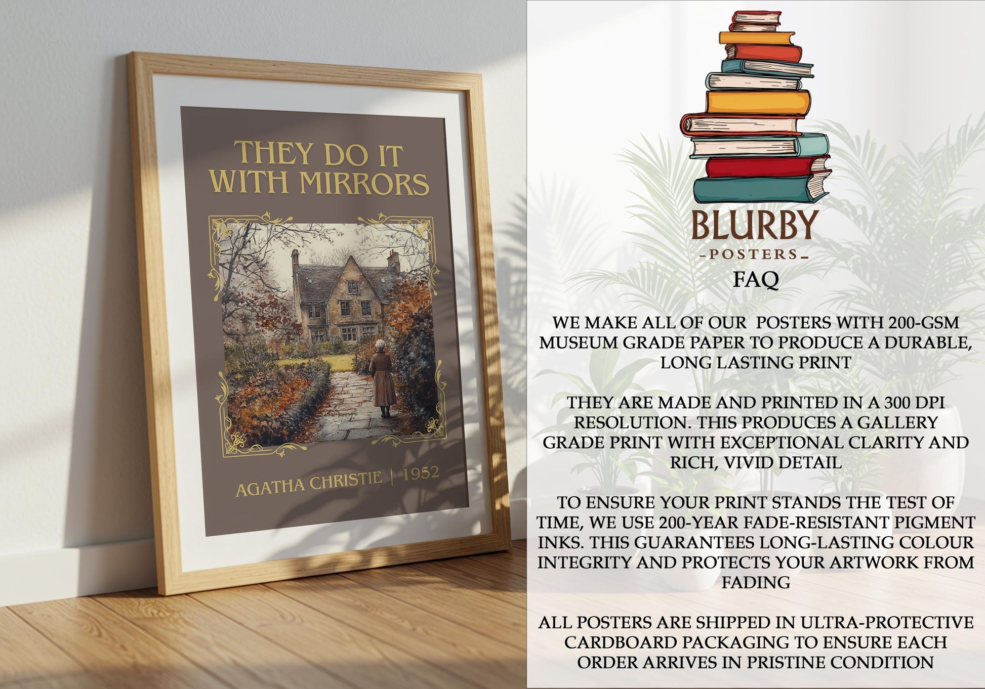 They Do It With Mirrors by Agatha Christie | Descriptive Book Poster | Minimalist