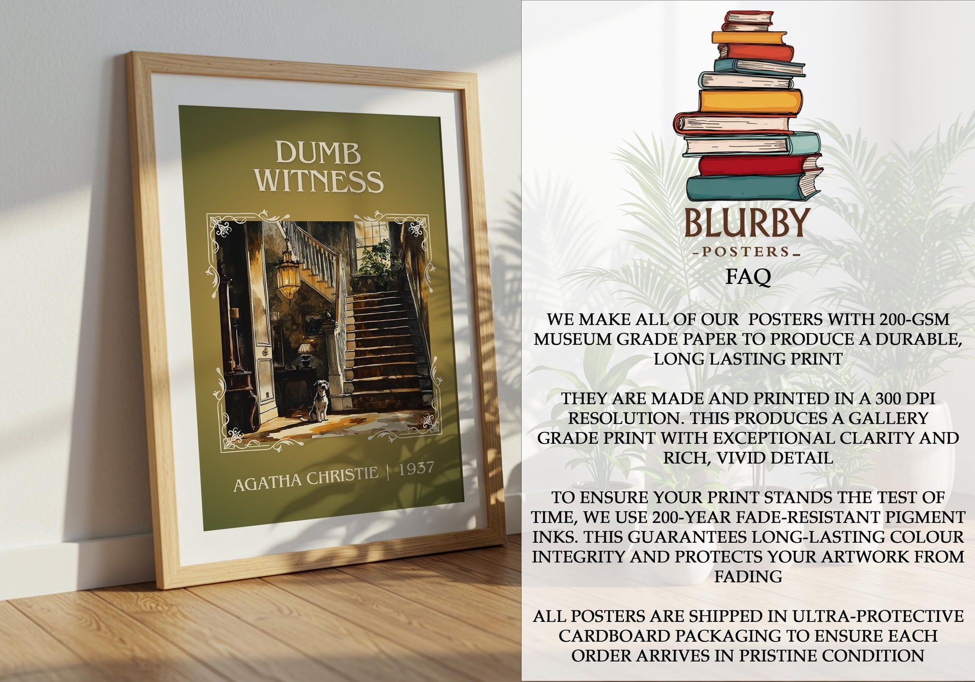 Dumb Witness by Agatha Christie | Descriptive Book Poster | Minimalist