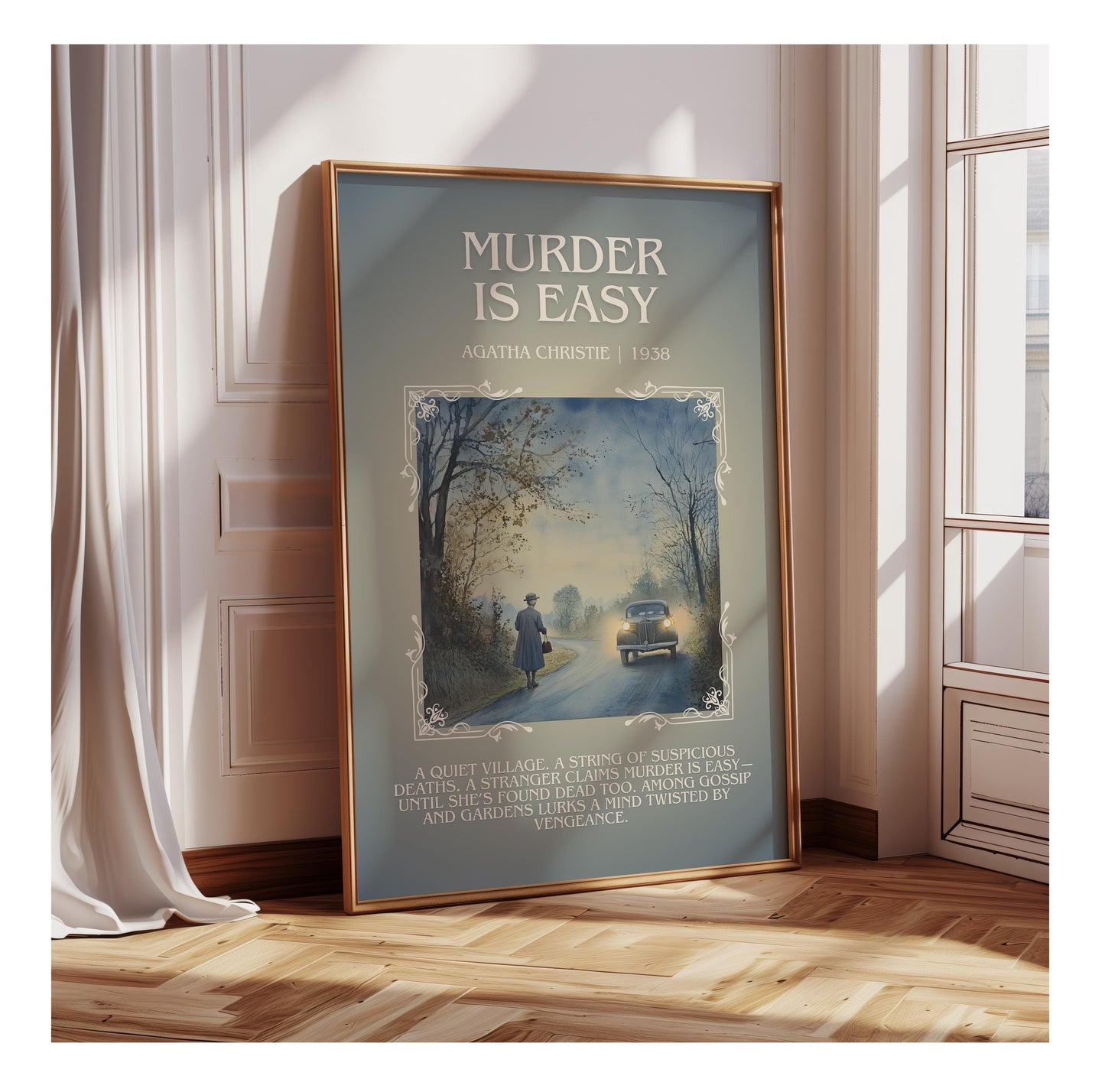 Murder Is Easy by Agatha Christie | Descriptive Book Poster | Blurby