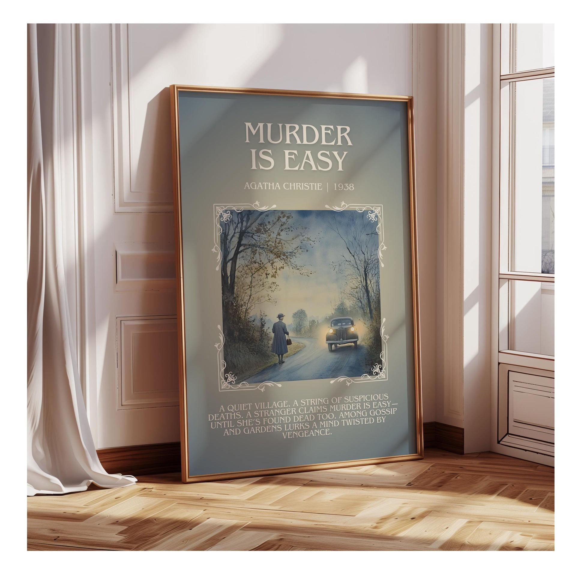 Murder Is Easy by Agatha Christie | Descriptive Book Poster | Blurby