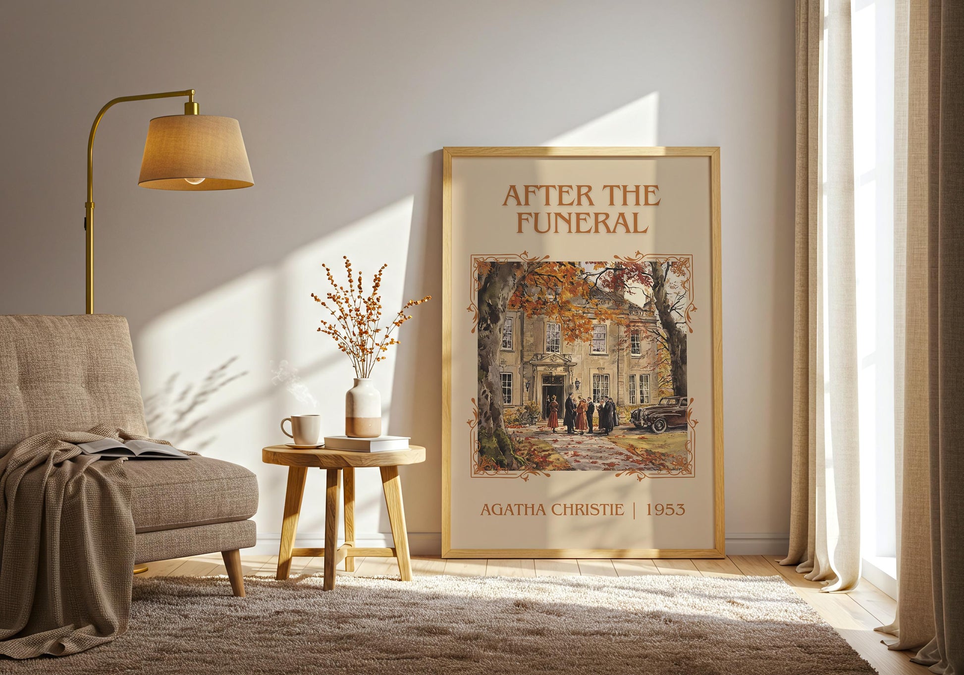 After The Funeral by Agatha Christie | Descriptive Book Poster | Minimalist