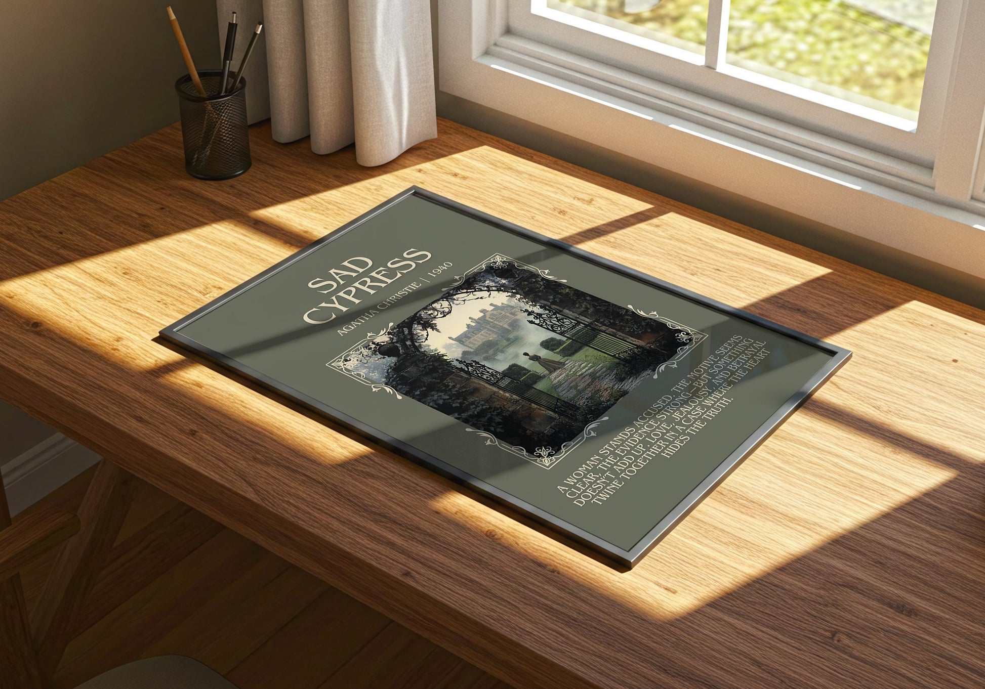 Sad Cypress by Agatha Christie | Descriptive Book Poster | Blurby