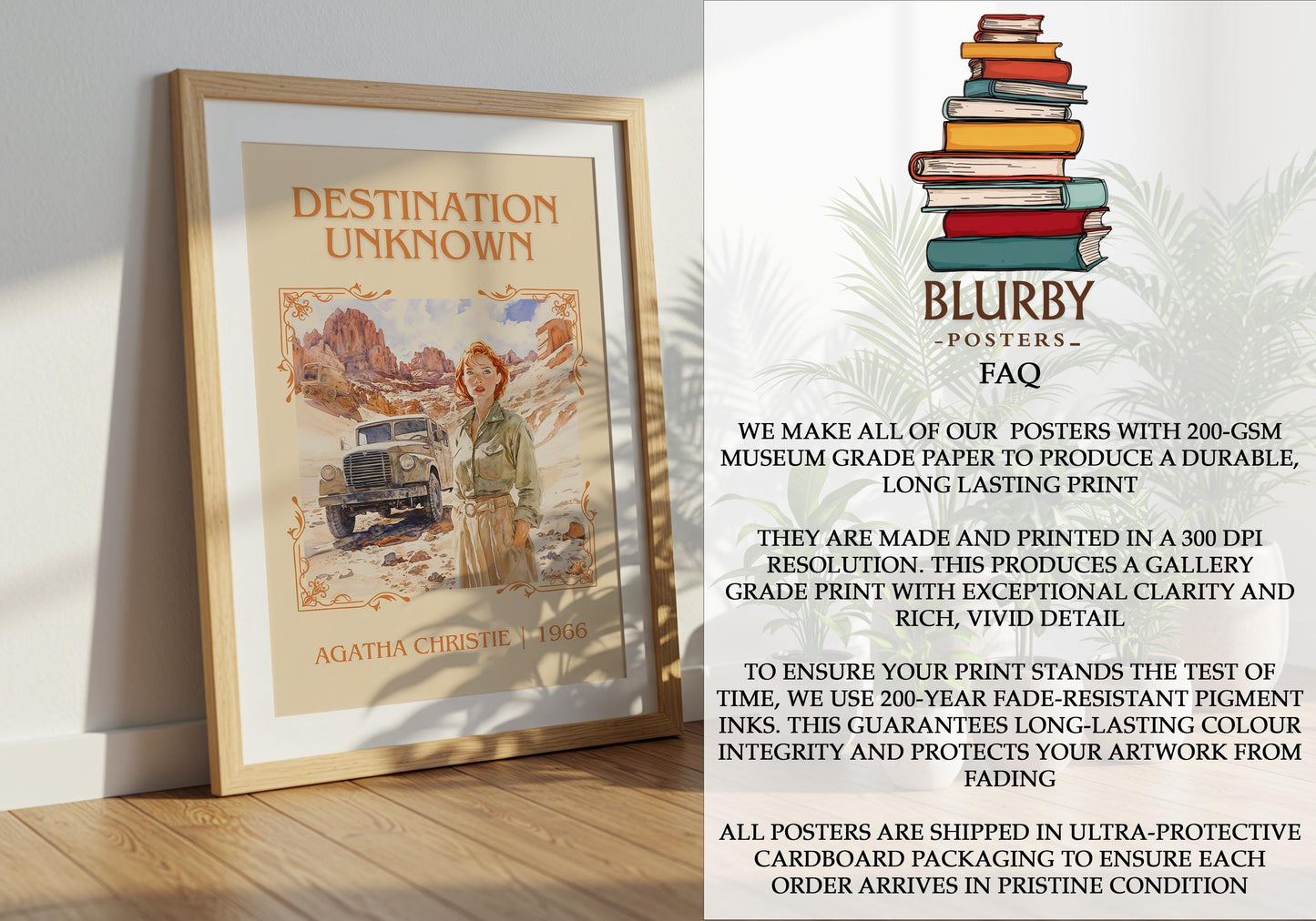 Destination Unknown by Agatha Christie | Descriptive Book Poster | Minimalist