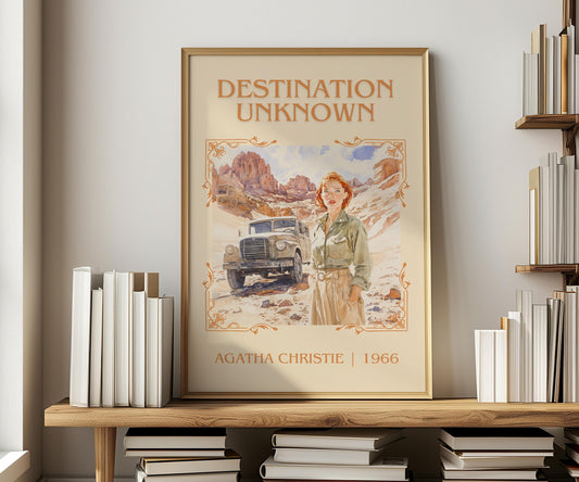 Destination Unknown by Agatha Christie | Descriptive Book Poster | Minimalist