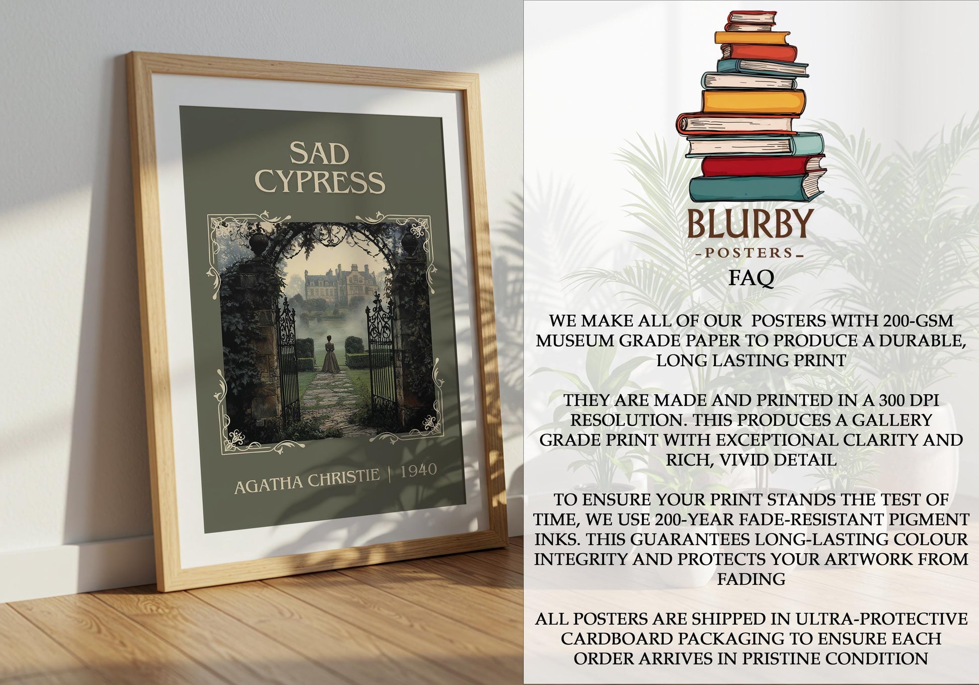 Sad Cypress by Agatha Christie | Descriptive Book Poster | Minimalist