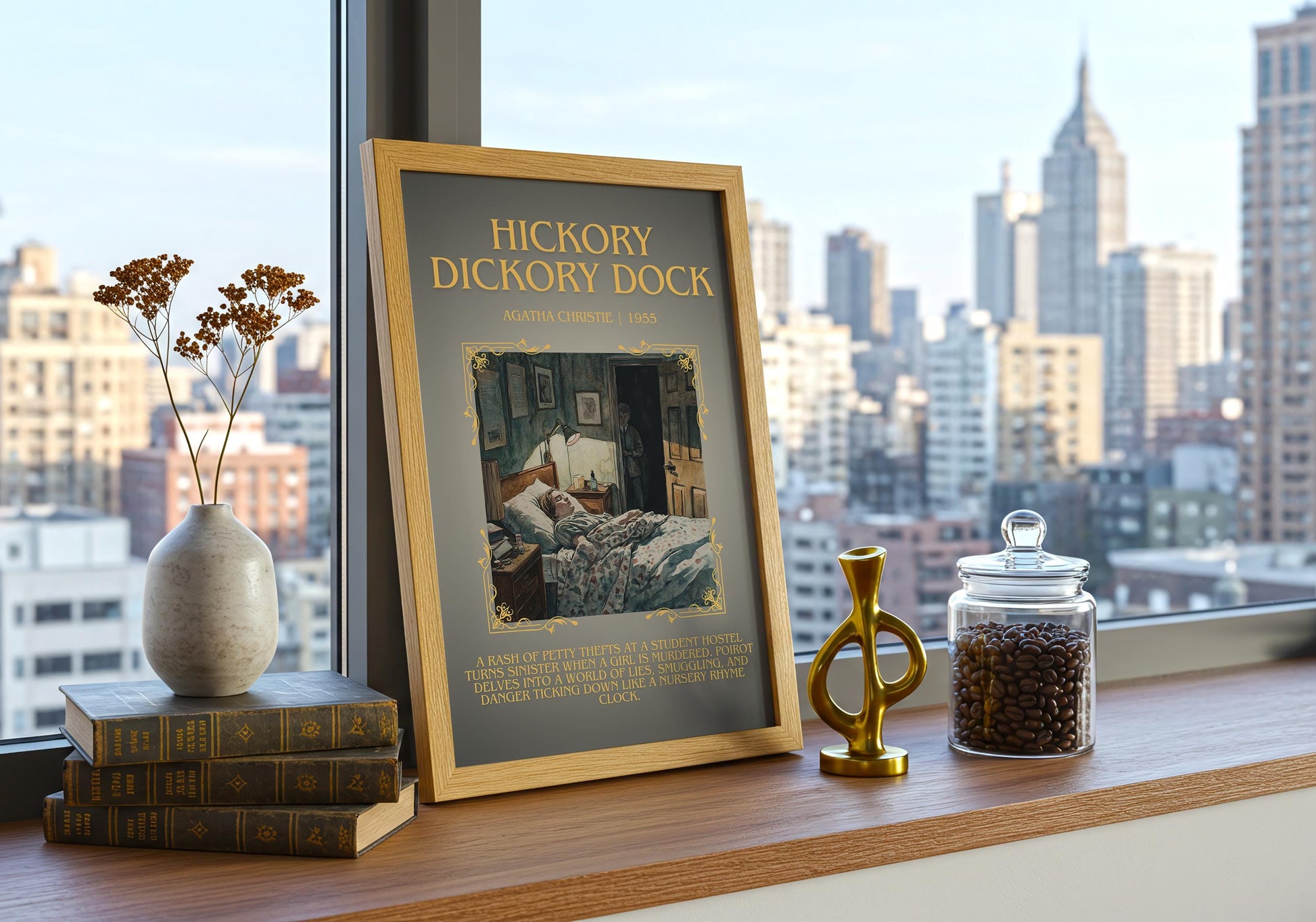 Hickory Dickory Dock by Agatha Christie | Descriptive Book Poster | Blurby