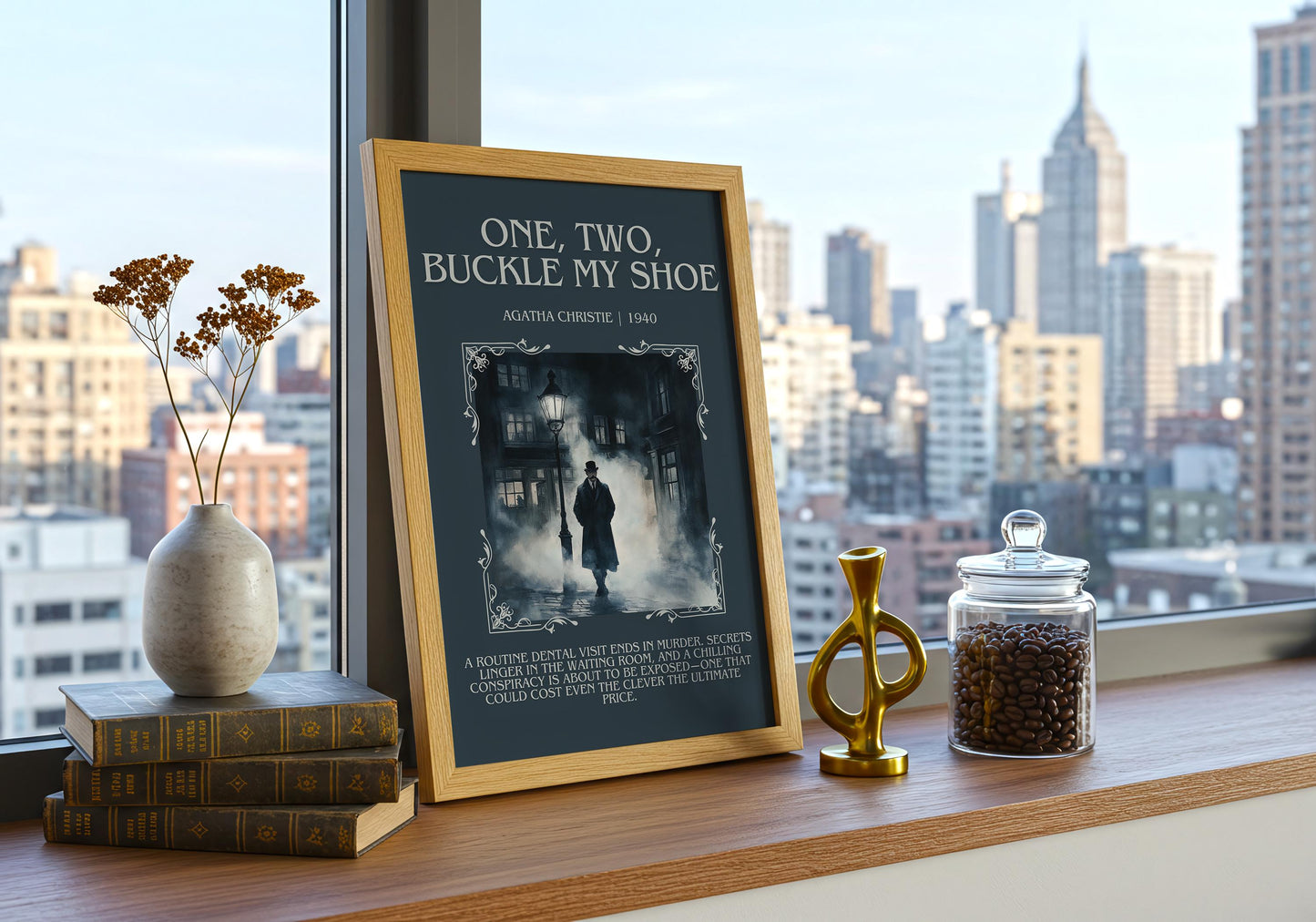 One Two Buckle My Shoe by Agatha Christie | Descriptive Book Poster | Blurby