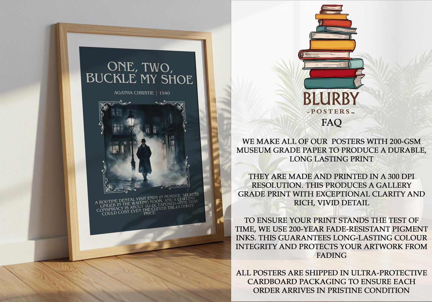 One Two Buckle My Shoe by Agatha Christie | Descriptive Book Poster | Blurby