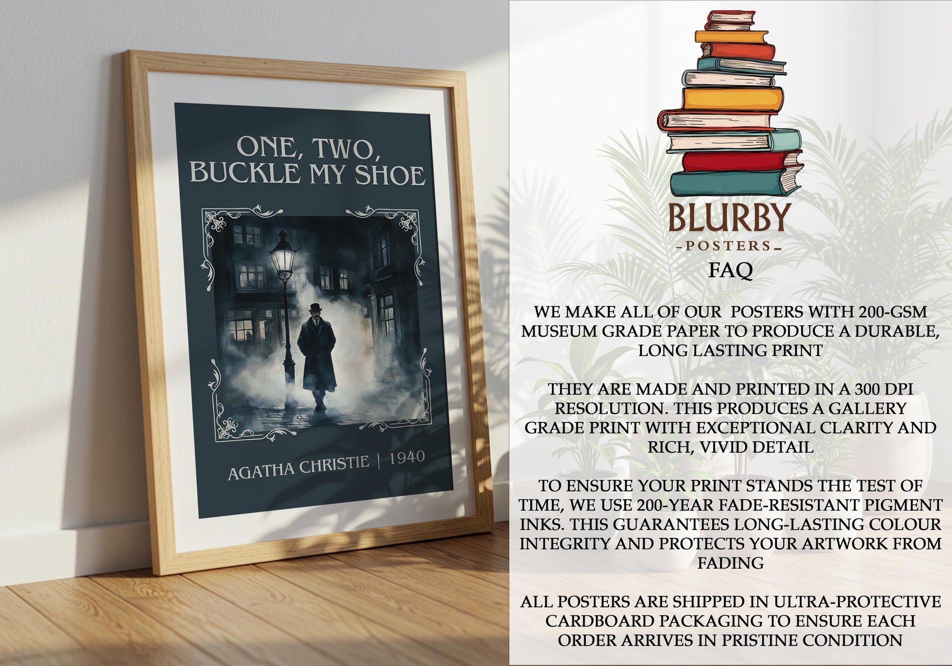 One Two Buckle My Shoe by Agatha Christie | Descriptive Book Poster | Minimalist