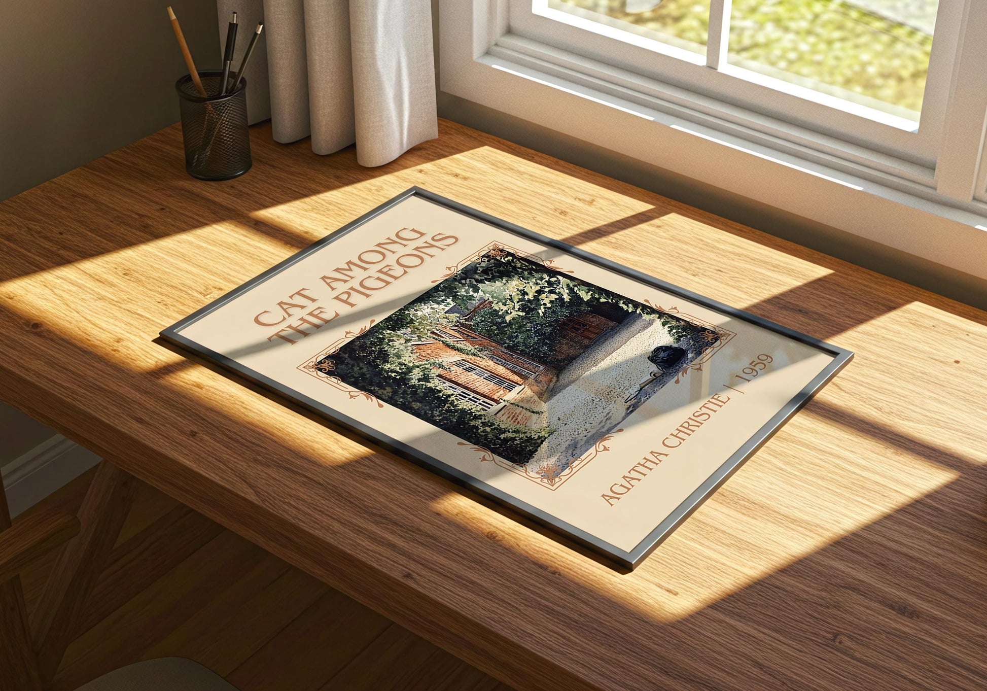 Cat Among The Pigeons by Agatha Christie | Descriptive Book Poster | Minimalist