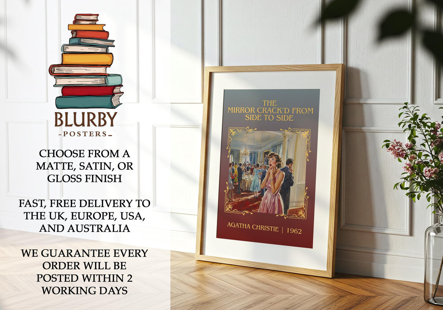 The Mirror Crack'd From Side To Side by Agatha Christie | Descriptive Book Poster | Minimalist