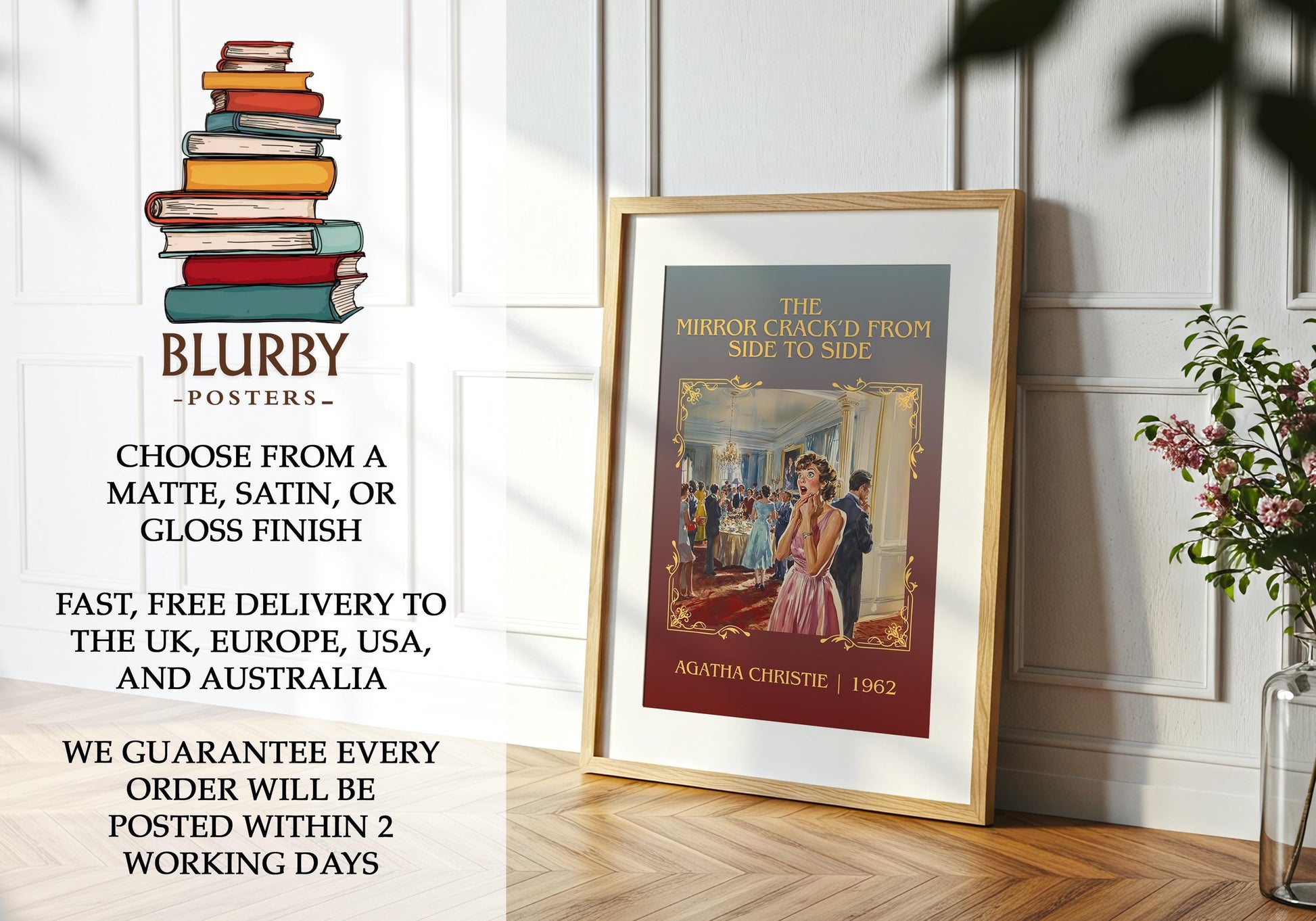 The Mirror Crack'd From Side To Side by Agatha Christie | Descriptive Book Poster | Minimalist