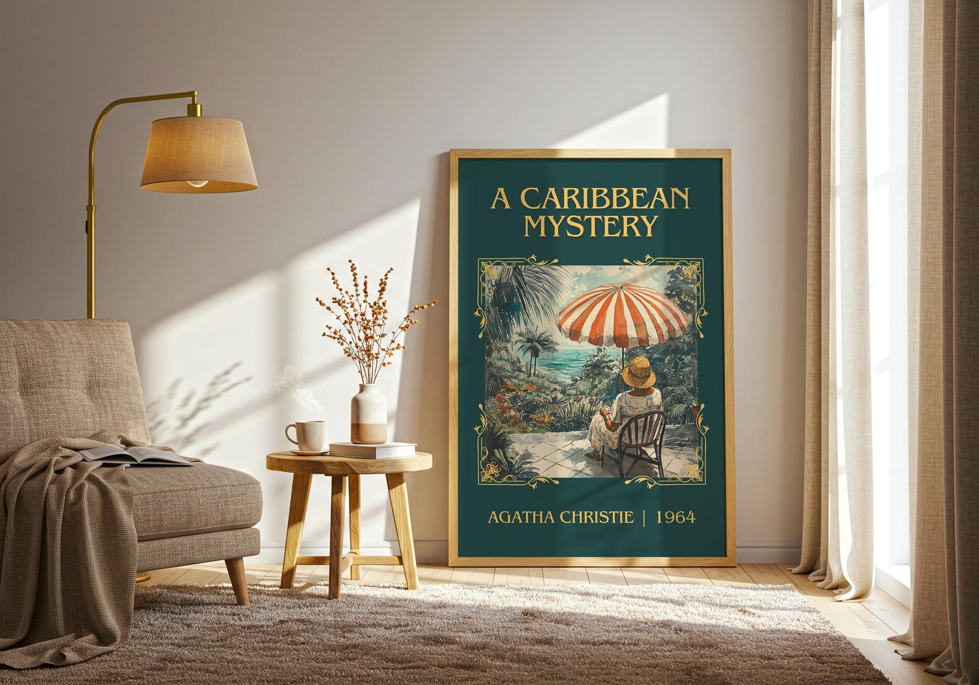 A Caribbean Mystery by Agatha Christie | Descriptive Book Poster | Minimalist