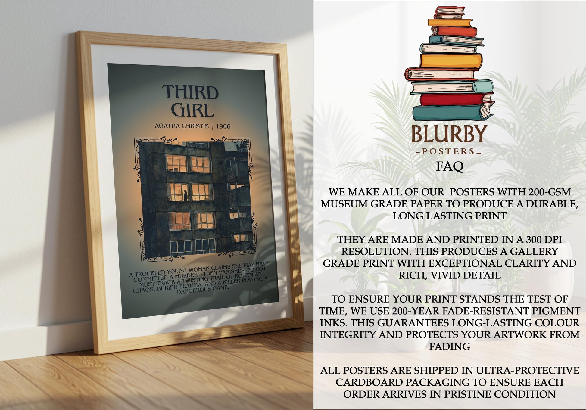 Third Girl by Agatha Christie | Descriptive Book Poster | Blurby