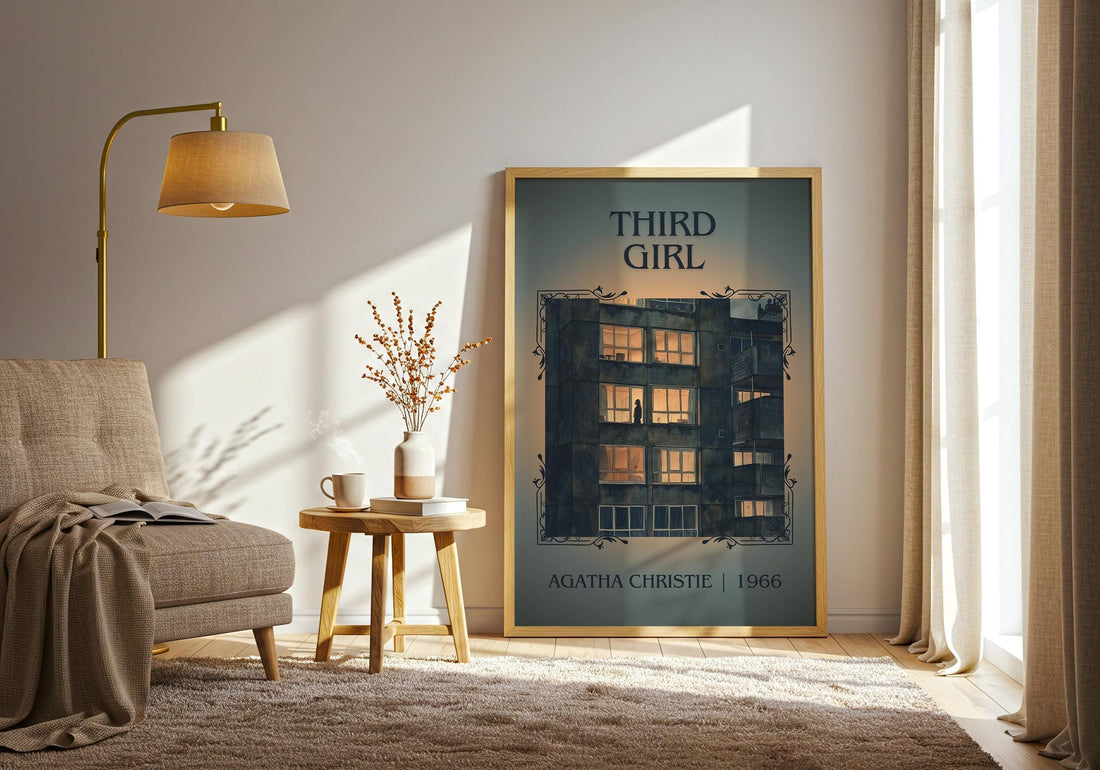 Third Girl classic book art print paper finish options – matte satin gloss (mockup)
