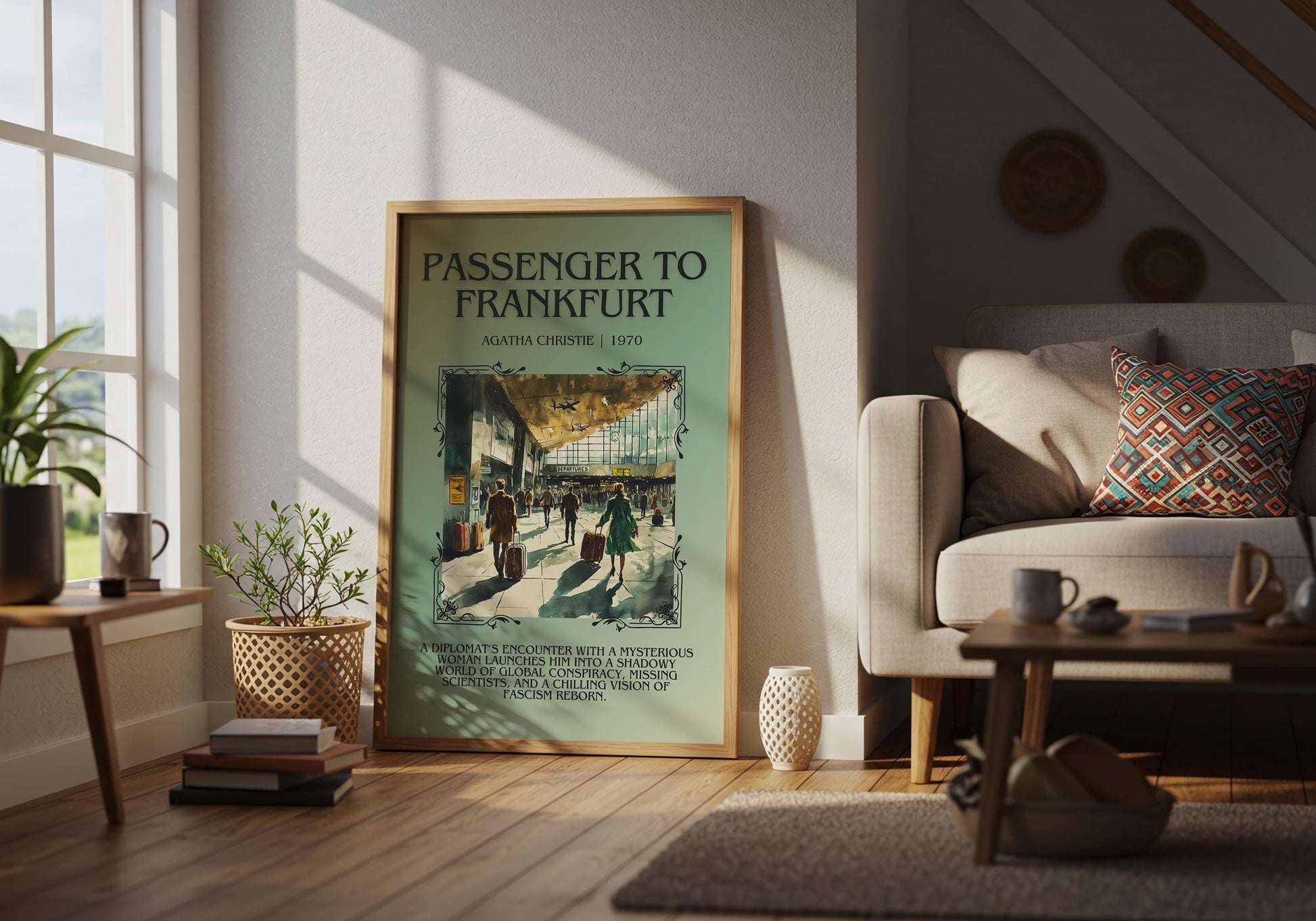 Passenger To Frankfurt by Agatha Christie | Descriptive Book Poster | Blurby