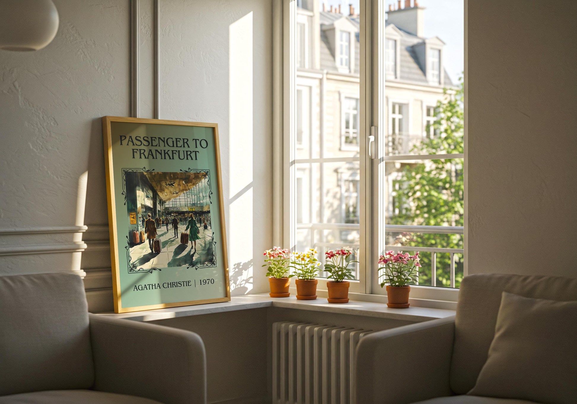 Passenger To Frankfurt by Agatha Christie | Descriptive Book Poster | Minimalist