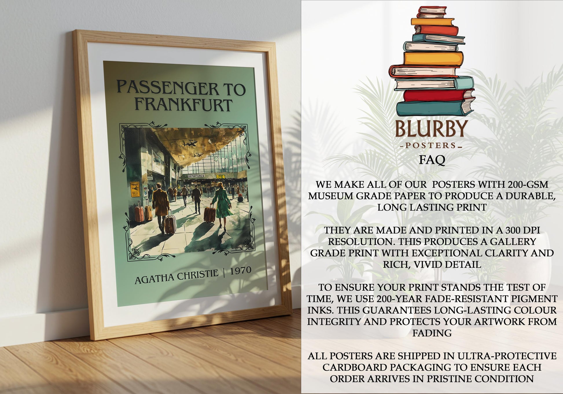 Passenger To Frankfurt by Agatha Christie | Descriptive Book Poster | Minimalist