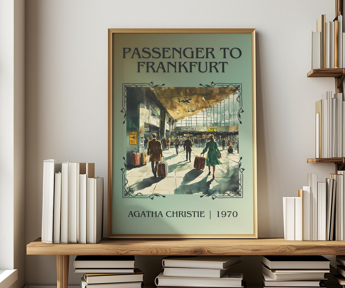 Passenger To Frankfurt by Agatha Christie | Descriptive Book Poster | Minimalist
