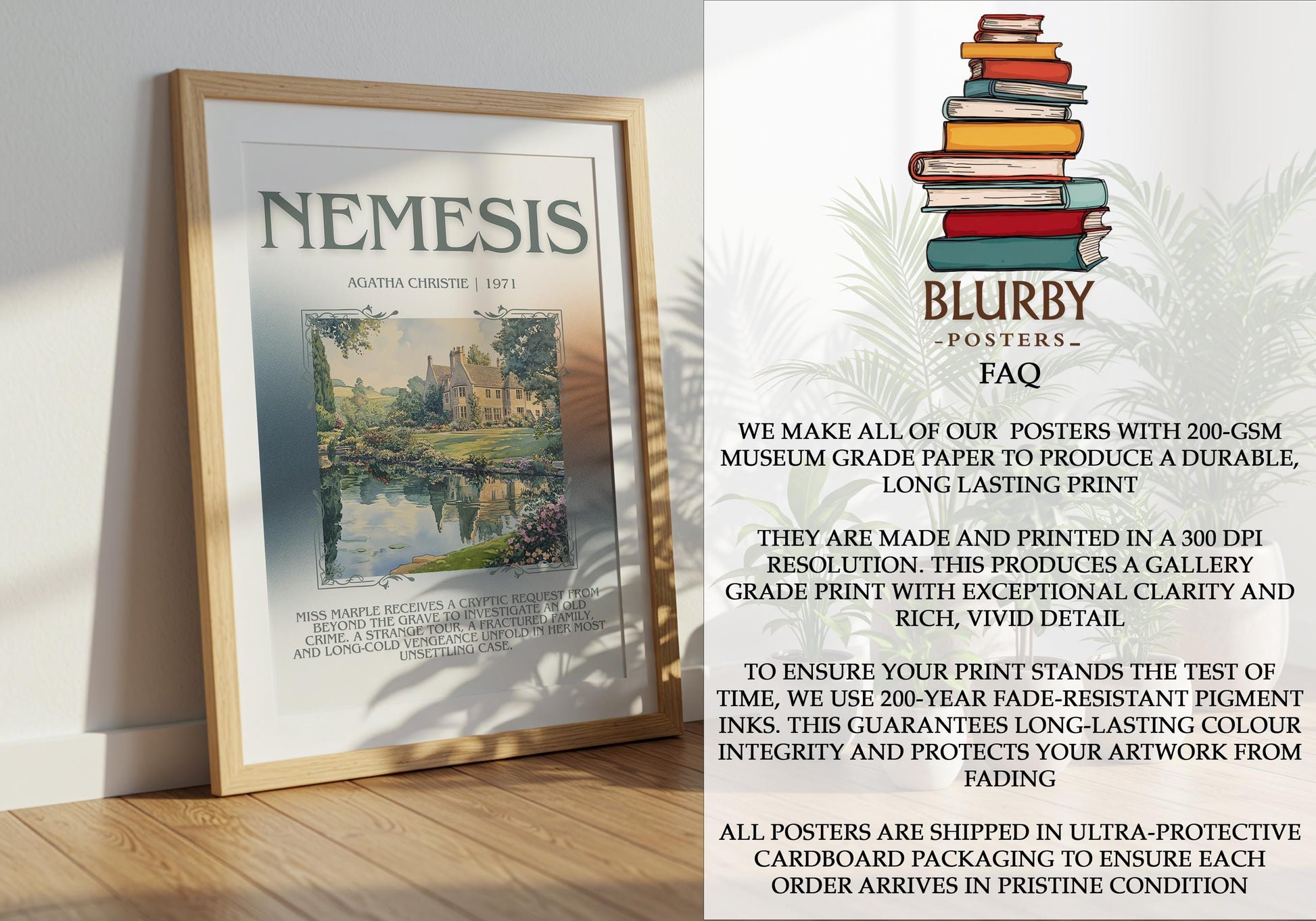 Nemesis by Agatha Christie | Descriptive Book Poster | Blurby